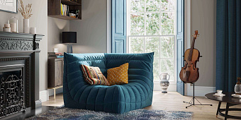 Кресло в интерьере гостиной-6, угловой эргономичный диван ДеФранс